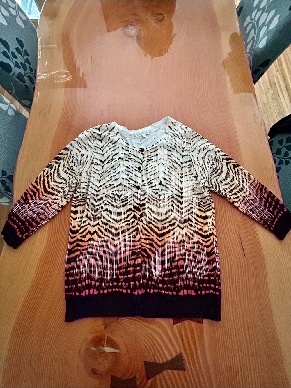 Joseph A. Animal-Print Cardigan - Cream, Coral & Black